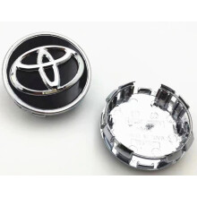 SET OF 4 TOYOTA WHEEL RIMS CENTER CAPS BLACK/CHROME 62MM CAMRY/COROLLA