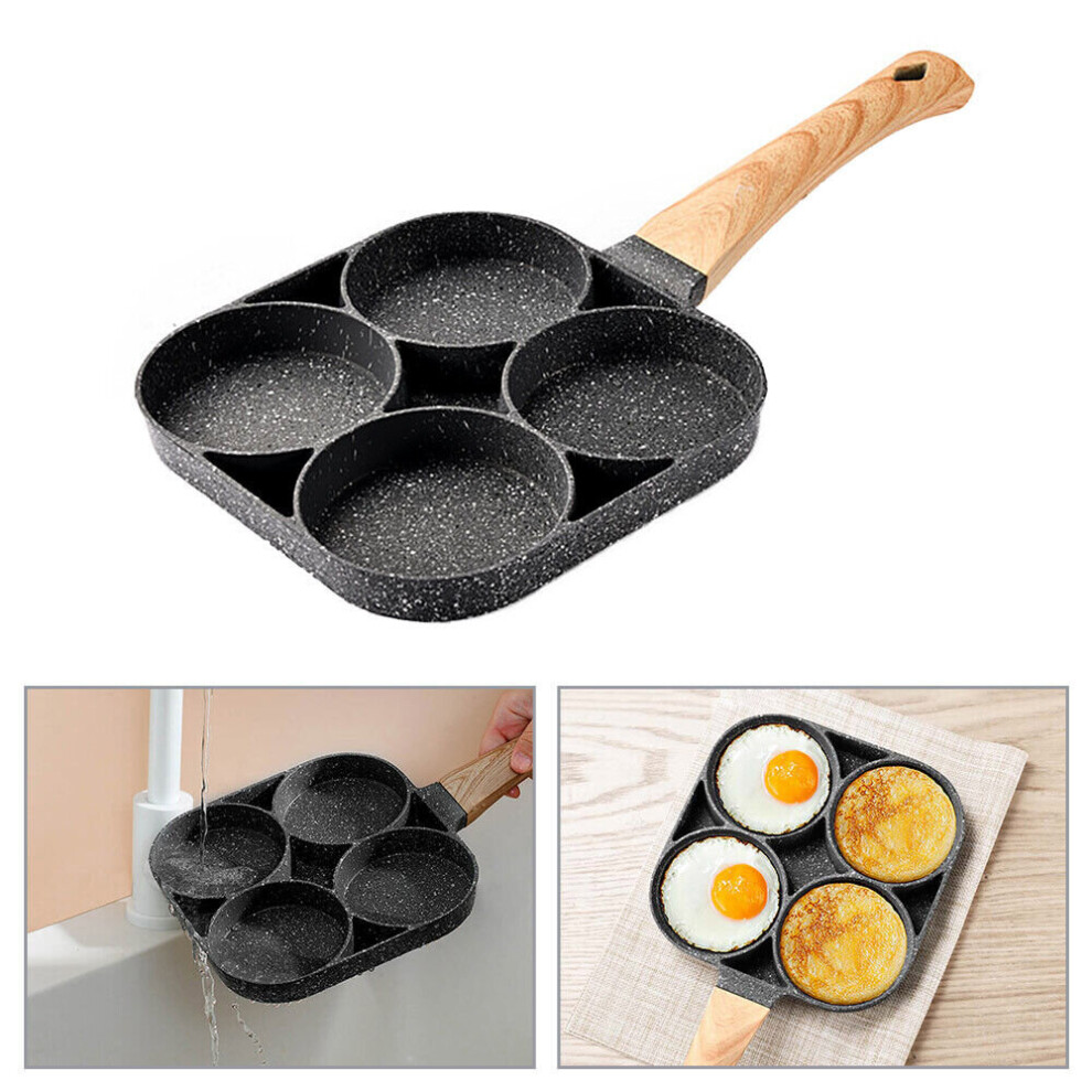 4 Hole Omelet Pan for Burger Egg Ham Pancake Maker Wooden Handle Frying Grill-image-OPC-PBTM7PK-NEW