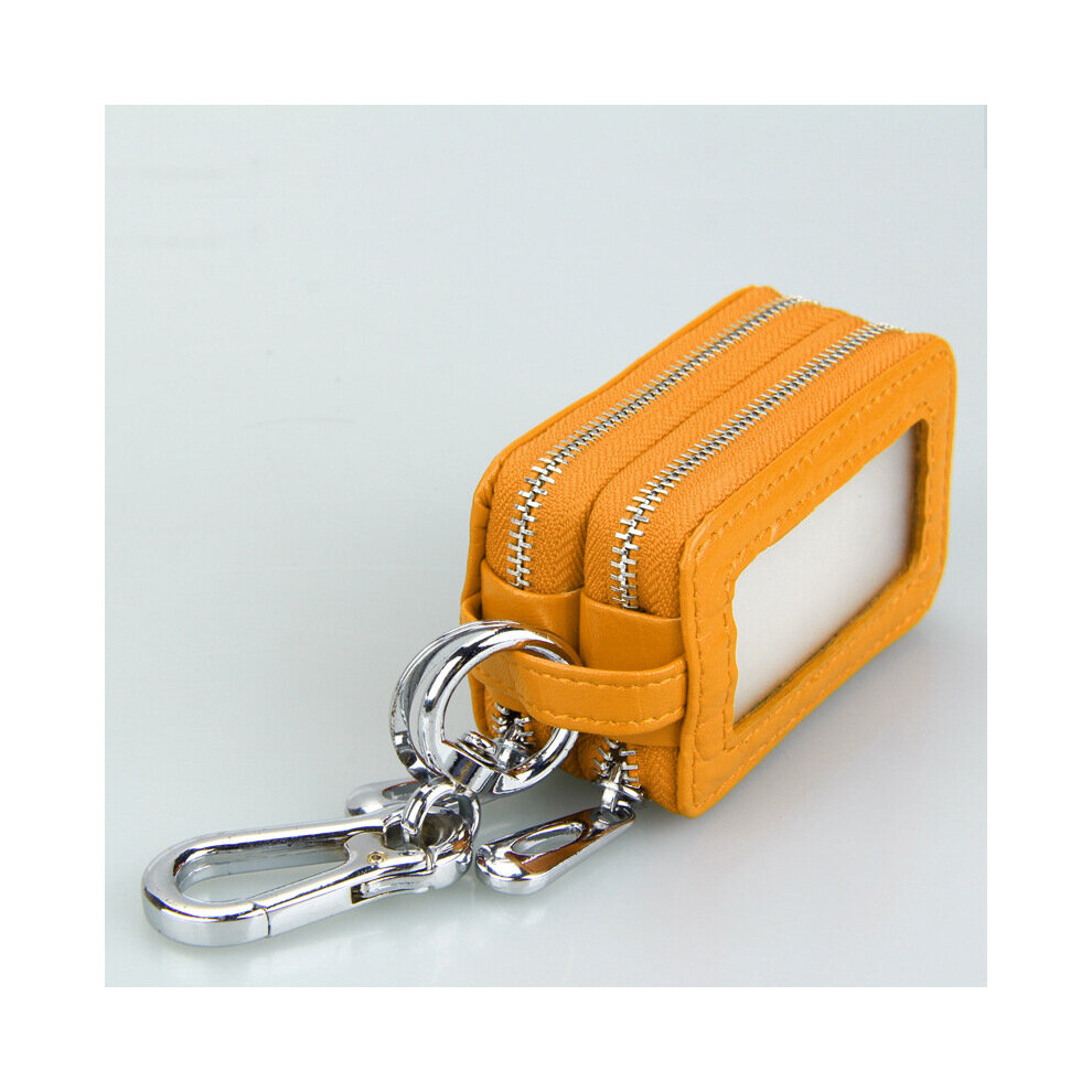 Universal Leather Car Key Holder Case Men Double Zipper Keys Chain Women Organizer Multifunctional Housekeeper Pouch Multicoloured 885662848845