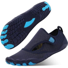 (Dark blue, UK 6) UK Womens Mens Water Shoes Aqua Shoes Beach Swim Barefoot Non Slip Surfing Size