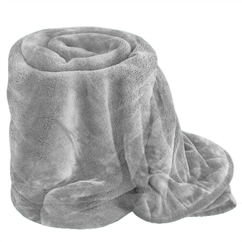 (Silver, King) Moonlight Bedding Large Mink Blanket Multi-use Pet Fleece Throw 2