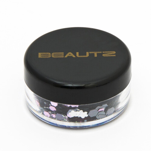 (SILVER) Beautz Chunky Glitter 10ml pot with 5gram Glitter 1