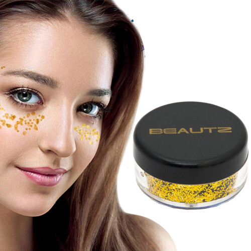 (GOLD) Beautz Chunky Glitter 10ml pot with 5gram Glitter 1