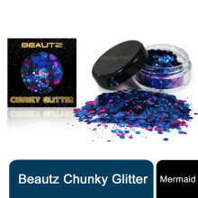 (MERMAID) Beautz Chunky Glitter 10ml pot with 5gram Glitter