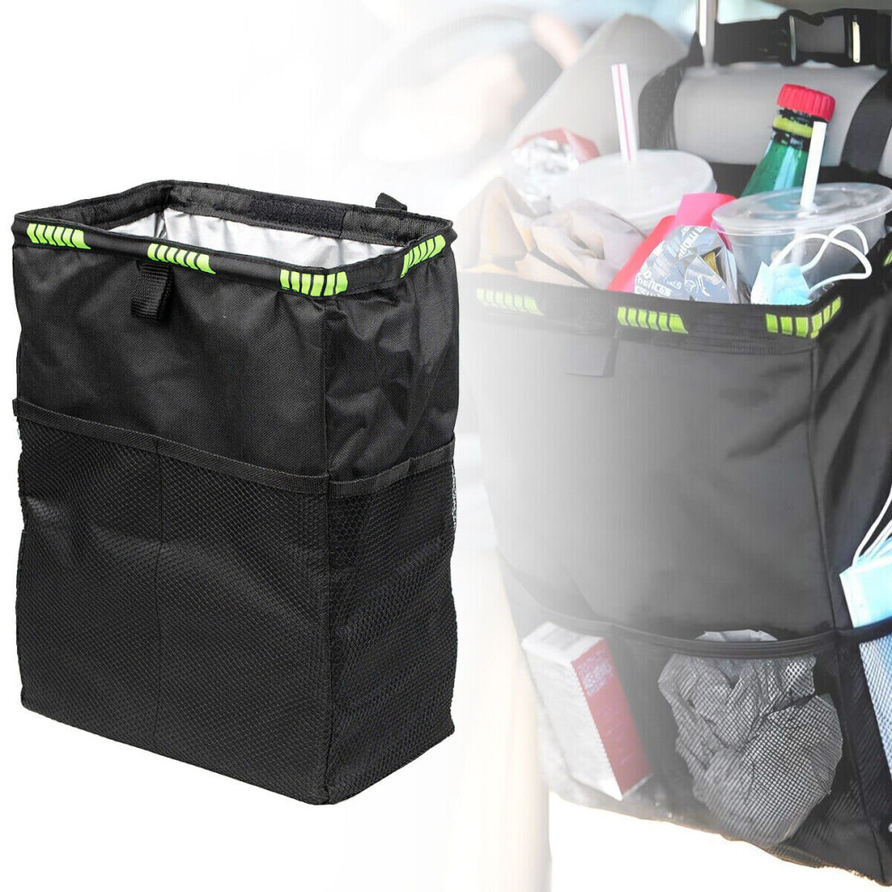 Auto Car Waterproof Trash Bag Litter Bin Can Garbage Waste Storage Organizer Box Black 970447358197