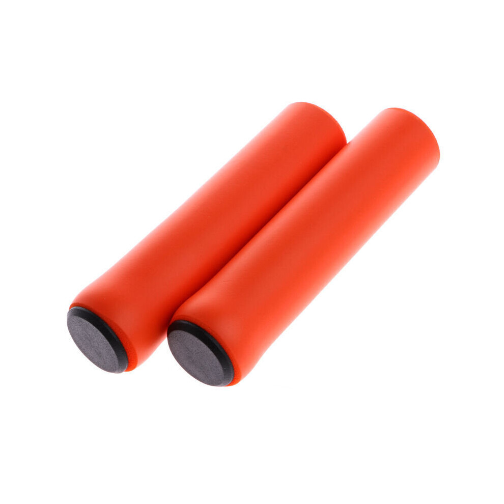 Photos - Grip & Bar End  1 Pair Bicycle Handlebar Grips Anti-Skid Rubber Cycling Grips Mountain Bike Lock MTB Mountain Road Bike Lock on H(a-Orange)