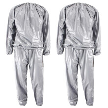 2X Combinaison de sudation pour perte de poids et fitness, résistante, anti-déchirure, argent, L