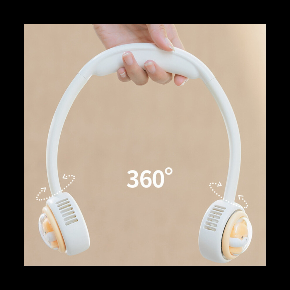 Tlily Portable Neck Fan 1800Mah Usb Electric Fan Mini Ventilador Cooling Bladeless Silent Neckband Fan For Sports - White