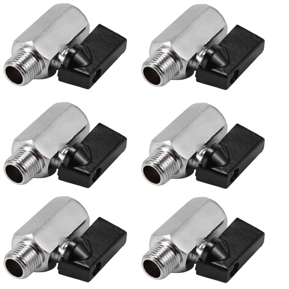 6X Chrome Brass 1/4Inch Bsp Ball Valve Threads Tap Male To Female Air Compressor Hose 4762365714362