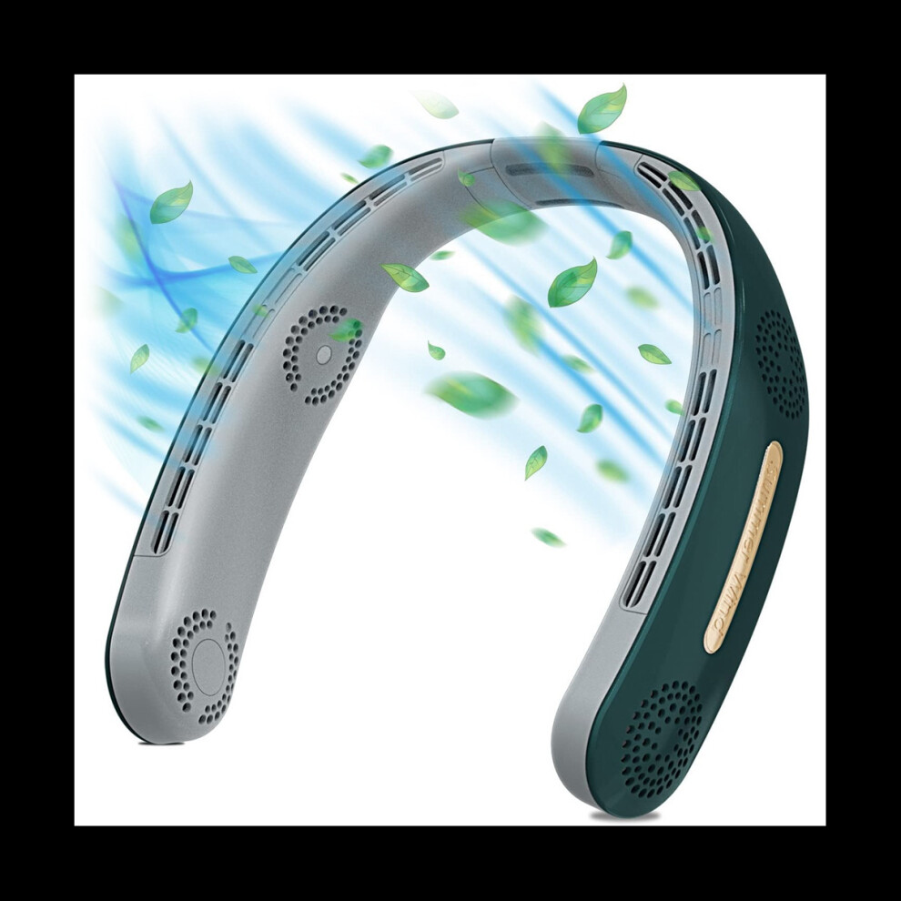 Neck Fan, 4000MAh Portable Neck Fan 360 Bladeless Cooling Personal Neck Fan Rechargeable Hand-Free Neck Fan Green-image-OPC-PBVDBXK-NEW