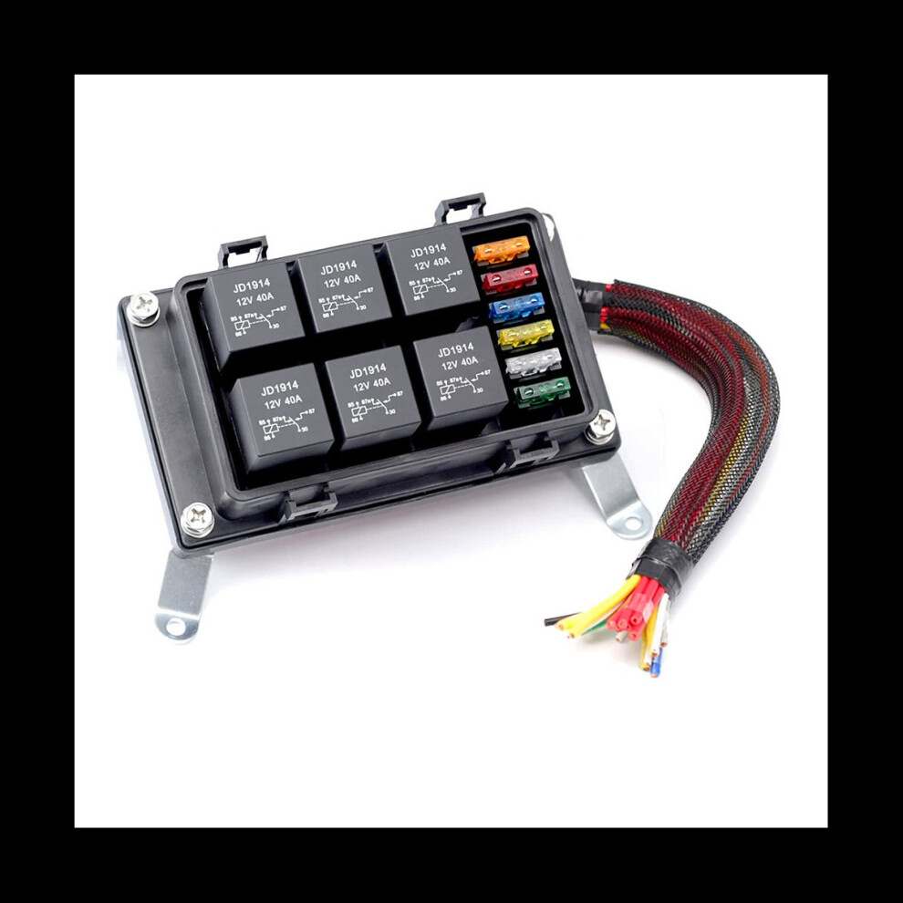 Boîte de relais 12 V 40 A 6 voies ATC/boîte de relais à fusibles 24 V avec kit étanche universel pour voiture camion 4P
