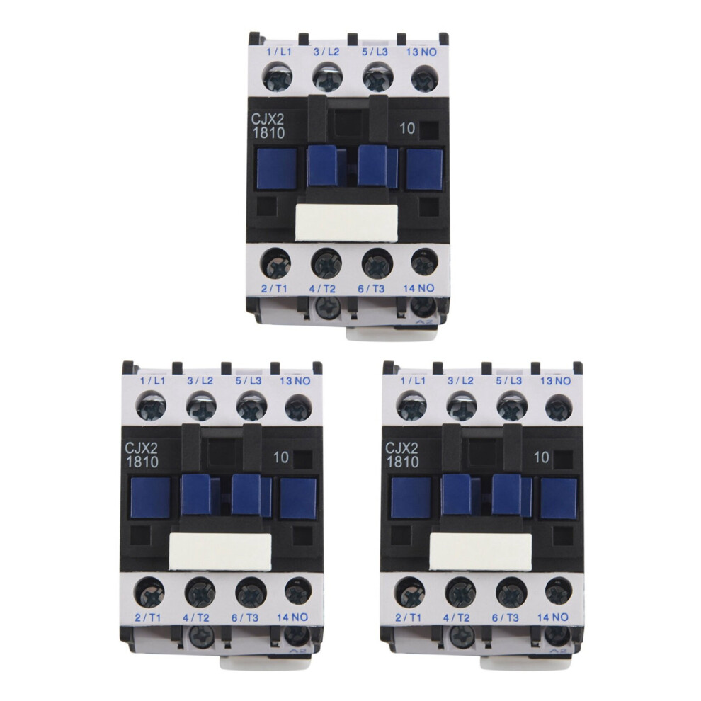 3X Power Ac Contactor 1No Ac 220V 50/60Hz Coil Motor Relay 32A 3-Phase-Pole 4762365735169