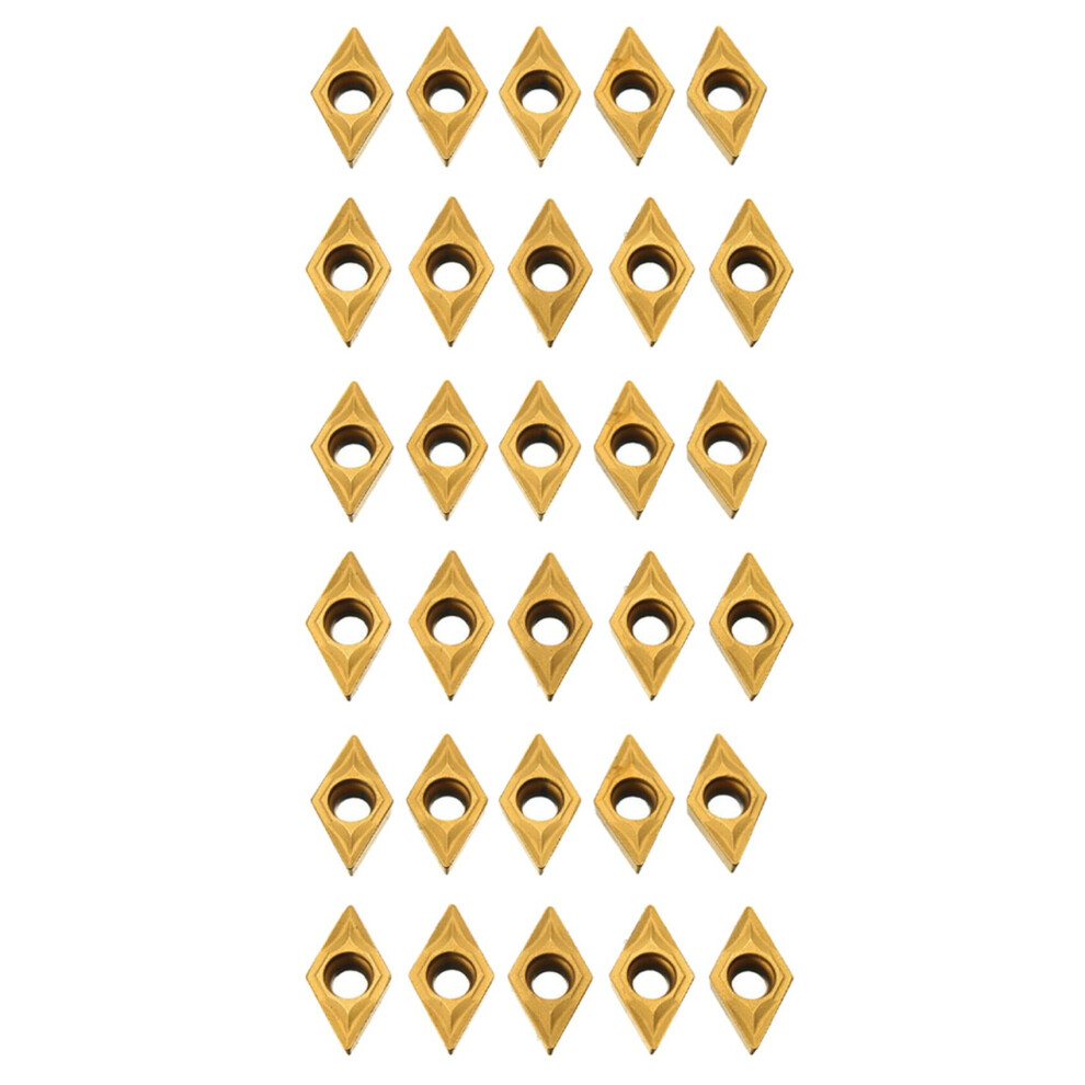 30Pcs Dcmt070204 Ybc251 Blades Gold Carbide Inserts Cnc Lathe Cutter For Lathe Turning Tool Boring Bar 4762365729618
