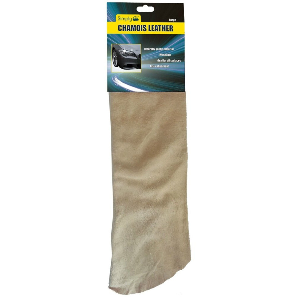 Simply 3Sq Ft Premium Chamois Leather Cleaning Drying Absorbent Shammy Washing 5037409083926