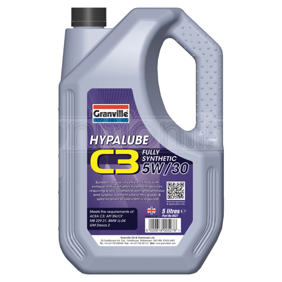 Granville Hypalube C3 Fully Synthetic 5W/30 Engine Oil Additive SAE 5 Litre