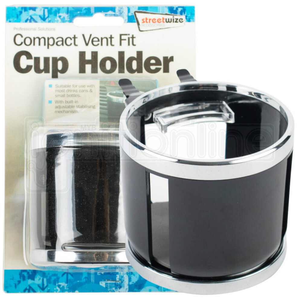 Air Vent Mounted Drinks Cup Holder Compact Clip Bottle Car Water Vehicle Black 5026637627507