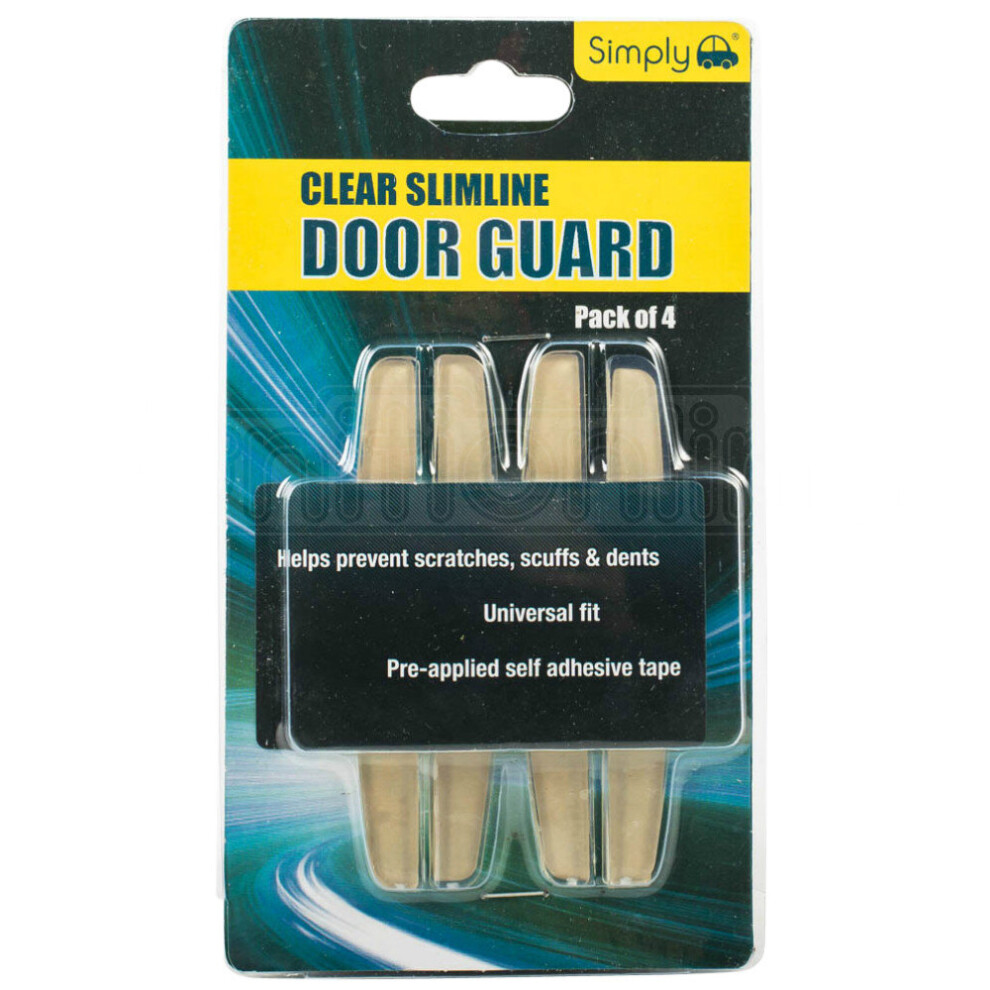 Simply Clear Slimline Car Door Guards Protector Scratch Preventer (Pack Of 4) 5037409054667