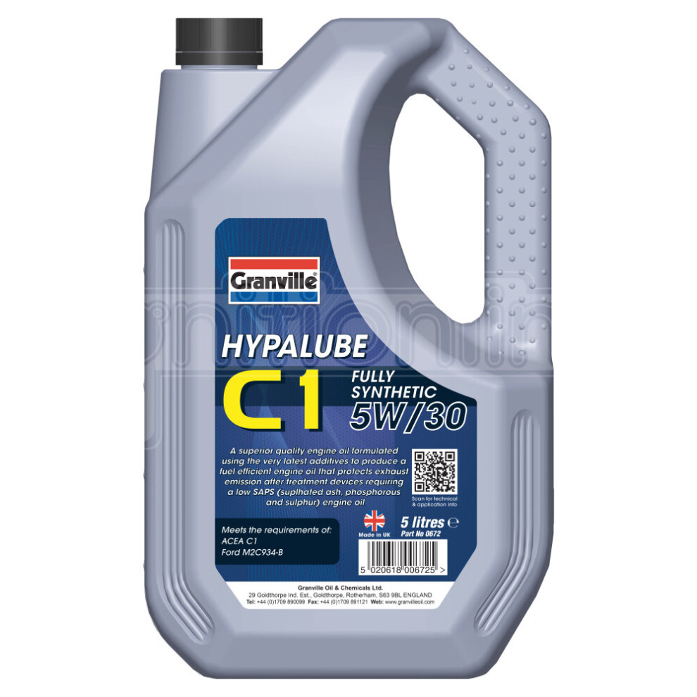 Granville Hypalube C1 Fully Synthetic 5W/30 Engine Oil Additive Treatment 5 L