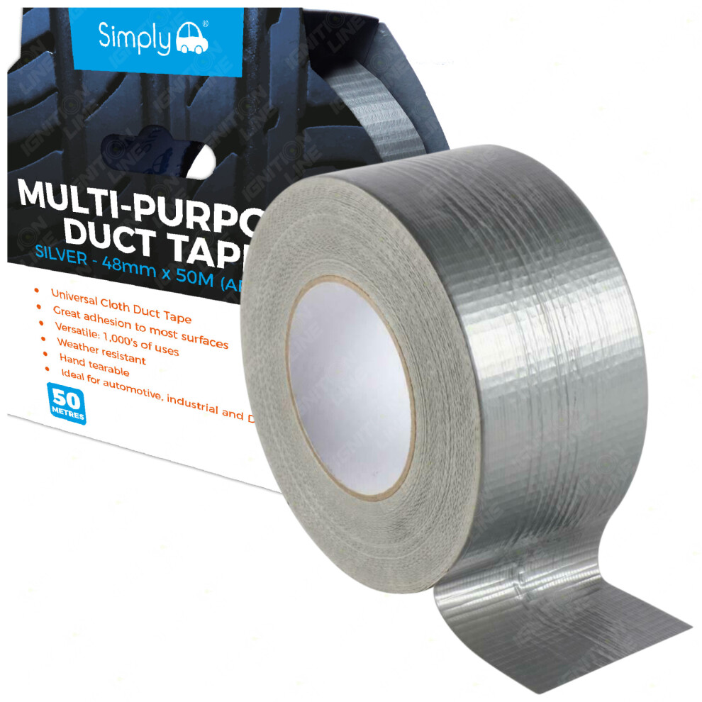 Silver Duct Gaffer Cloth Tape Multi-Purpose Adhesive Water Resistant 48Mm X 50M 5037409014111