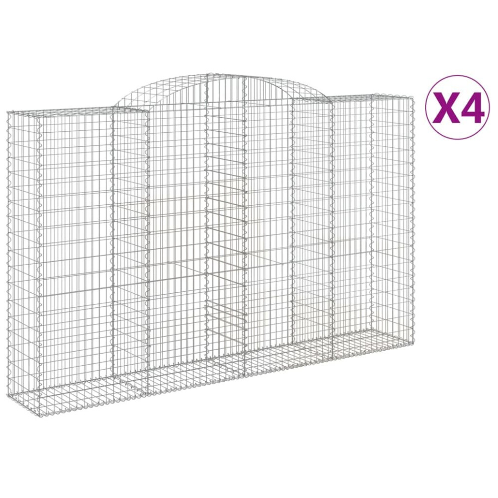 Photos - Plant Stand VidaXL Arched Gabion Basket Stone Basket Gabion Retaining Wall Galvanised Iron (300 x 50 x 180/200 cm/4 pcs)