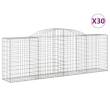 (300 x 50 x 100/120 cm/30 pcs) vidaXL Arched Gabion Basket Stone Basket Gabion Retaining Wall Galvanised Iron