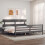 VidaXL (grey, 200 x 200 cm) vidaXL Bed Frame Bedroom Platform Bed Frame Bedstead with Headboard Solid Wood 3