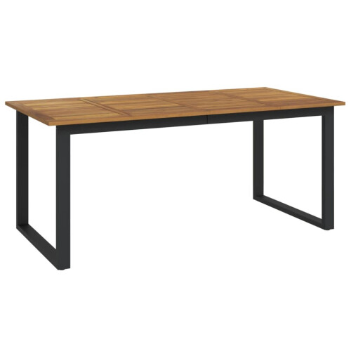 VidaXL vidaXL Garden Table Dining Coffee Table with U-shaped Legs Solid Wood Acacia