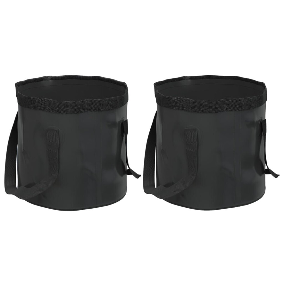 (black, 30 L) vidaXL Folding Buckets Water Container Collapsible Bucket Wash Basin 2 pcs PVC