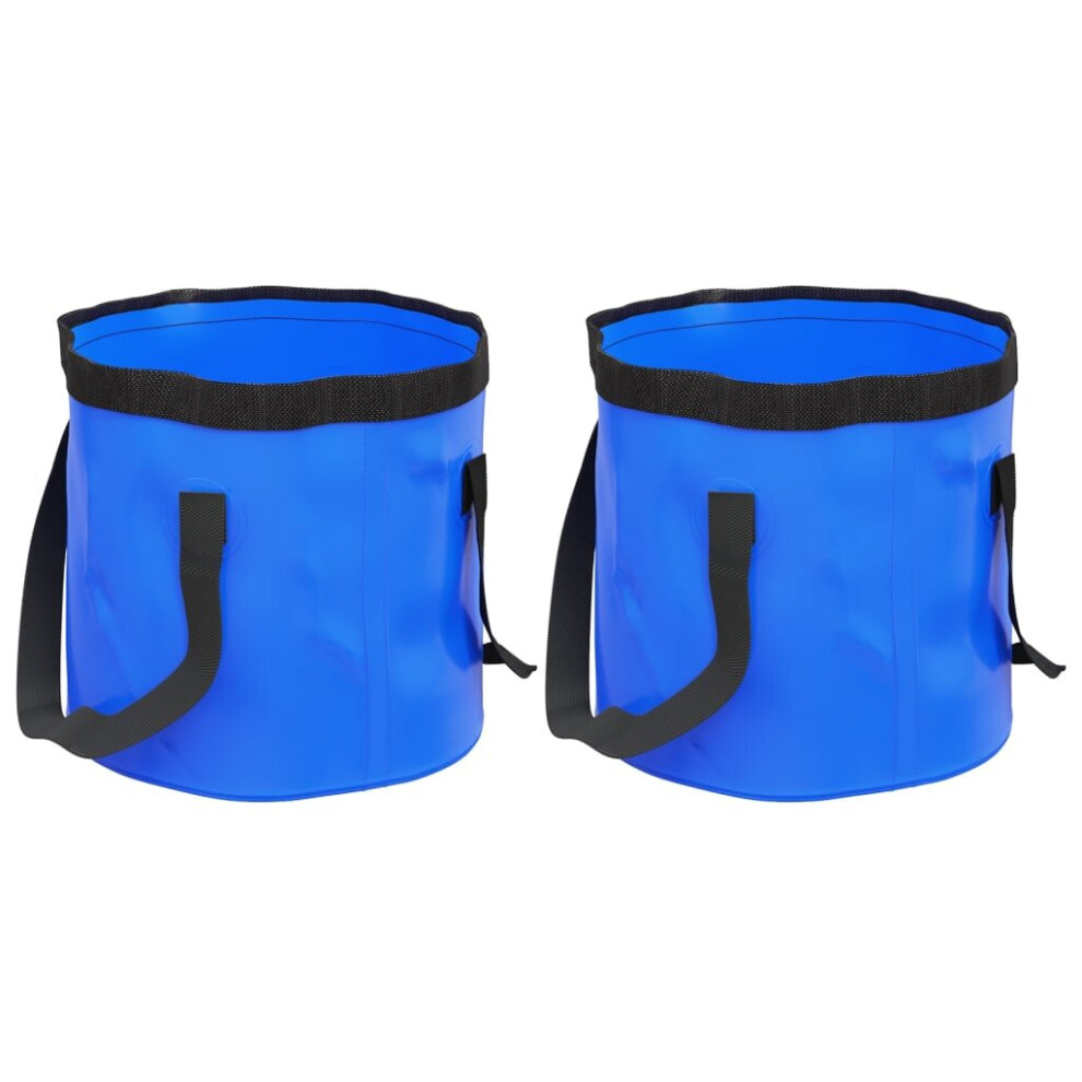 (blue, 20 L) vidaXL Folding Buckets Water Container Collapsible Bucket Wash Basin 2 pcs PVC