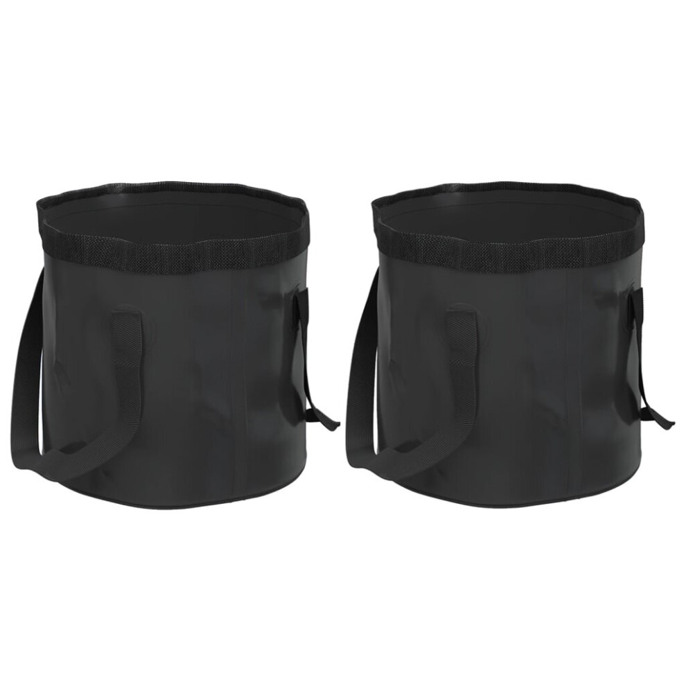 (black, 20 L) vidaXL Folding Buckets Water Container Collapsible Bucket Wash Basin 2 pcs PVC