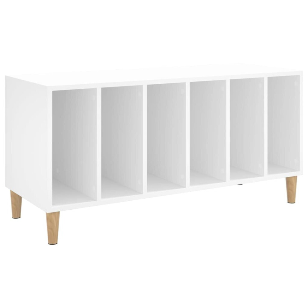 Vidaxl (White) Record Cabinet Sideboard Vinyl Storage Cabinet Display Engineered Wood