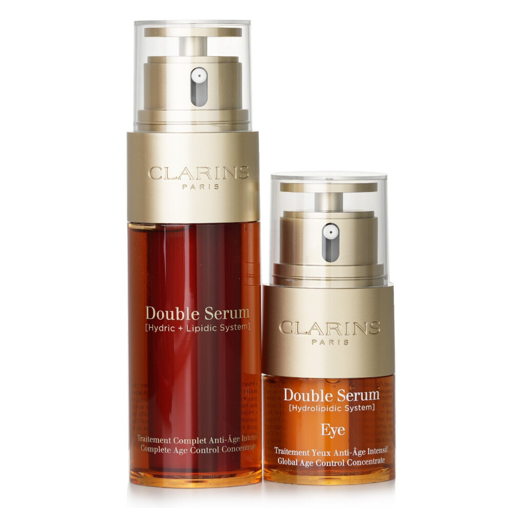 Clarins Double Serum Face & Eye Set: Double Serum 50ml/1.6oz + Double Serum Eye 20ml/.06oz 475364 2pcs