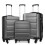 Grey 19/24/28 inch Horizontal Design ABS Hard Shell Suitcase Set 1