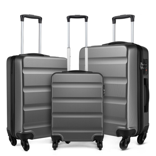 Grey 19/24/28 inch Horizontal Design ABS Hard Shell Suitcase Set
