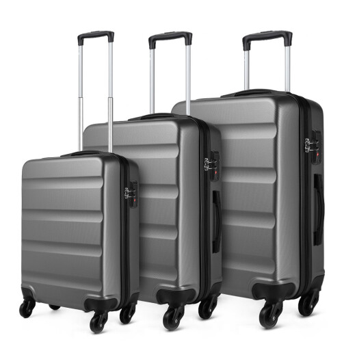 Grey 19/24/28 inch Horizontal Design ABS Hard Shell Suitcase Set 1