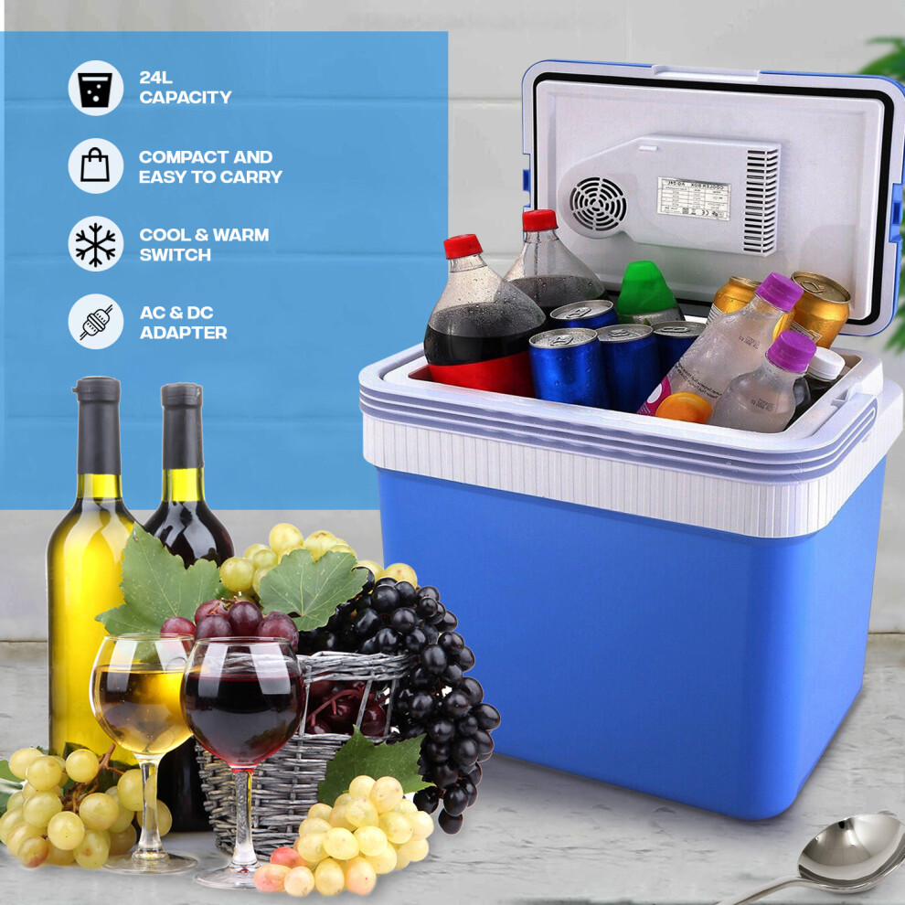 (26L) 24L/26L Cooler Hot/Cold Portable Cool Box Car Home Electric 240V AC / 12V DC
