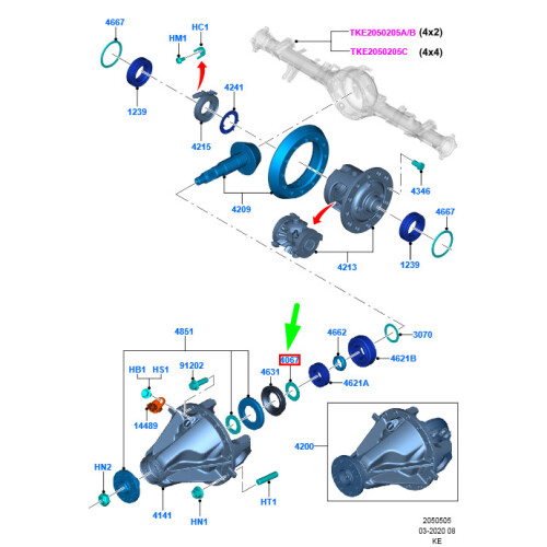 FORD RANGER T6 MK1 Rear Differential Shim 5337205 EB3G-4067-AHA NEW ...