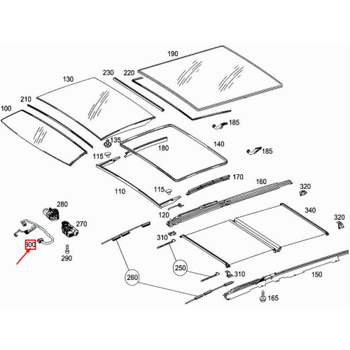 MERCEDES-BENZ ML W166 Sunroof Motor Wiring Harness A1665402510 NEW ...