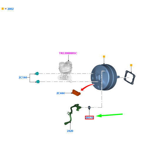 FORD RANGER T6 MK1 Brake Booster Tube Grommet EB3C2L181BA 1920577 NEW