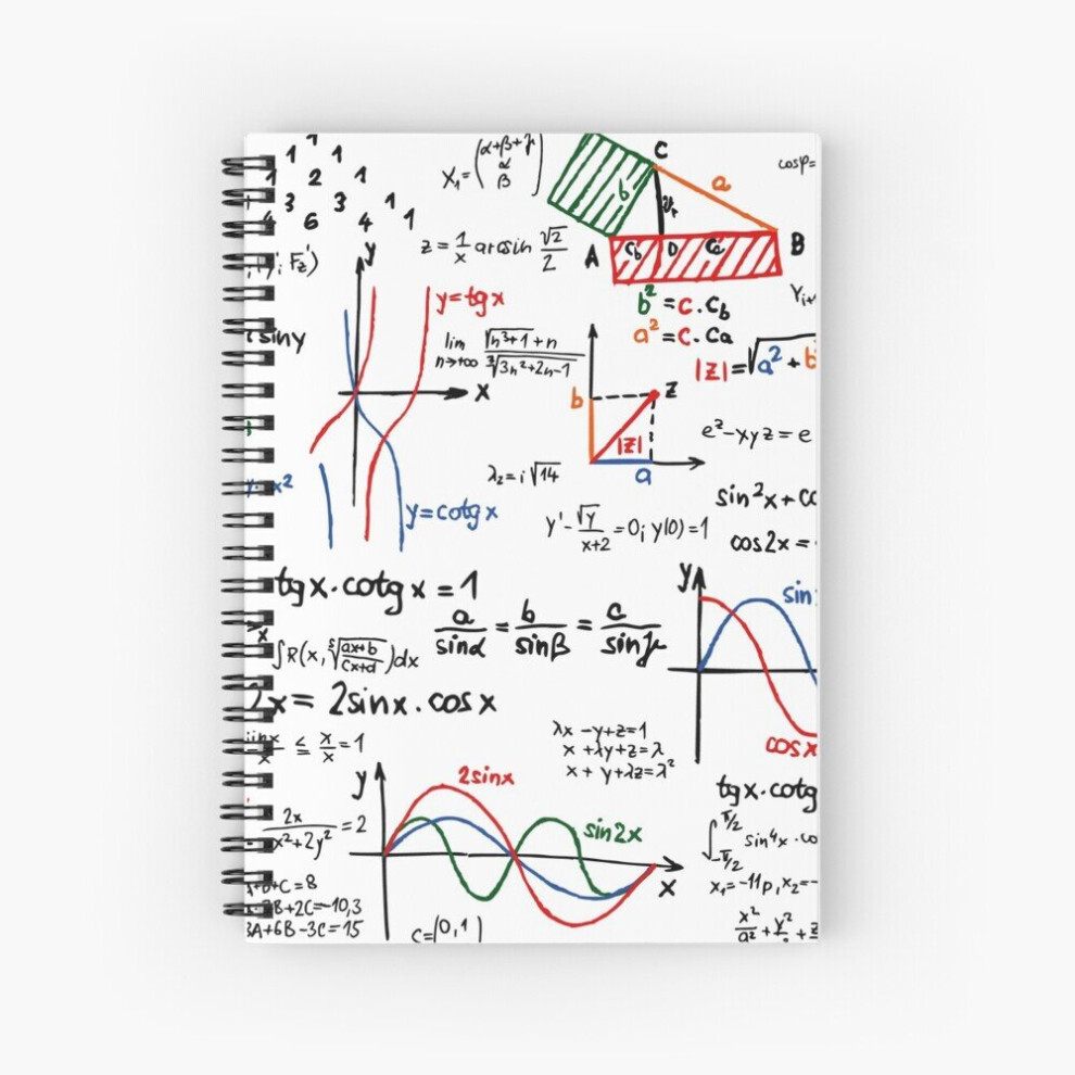 Spiral Notebook Mathematics Formulas Numbers  A5 120 Pages-image-OPC-PBVTZ8S-NEW