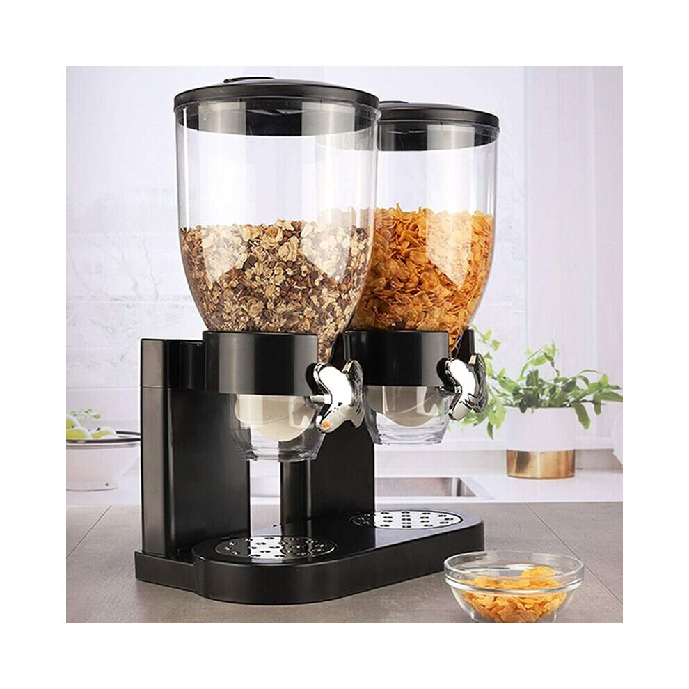 Double Storage Cereal Dispenser Black