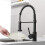 Kitchen Faucets Single Lever Solid Brass Spring Pull Out Kitchen Sink Faucet Matte Black 9009R 3