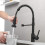 Kitchen Faucets Single Lever Solid Brass Spring Pull Out Kitchen Sink Faucet Matte Black 9009R 4