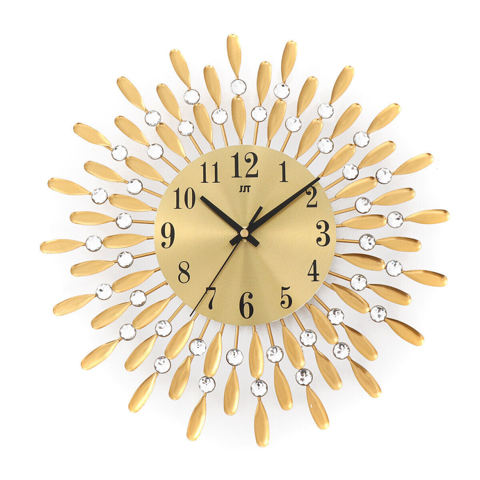 (Gold) 38 x 38 cm Wall Clock Hanging Silent Quartz Battery Powered Watch Home Decoration