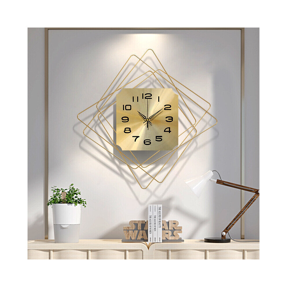 50CM Nordic Minimalist Clock Light Luxury Wall Clock Bedroom Living Room Household Metal Silent Wall Hanging Clock