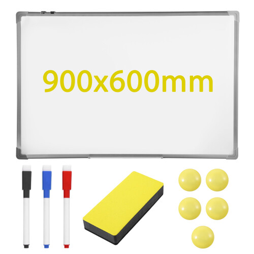 90 x60cm Whiteboard Magnetic Large White Notice Board Home School