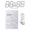 (White) 3D LED Digital Wall Clock Alarm Clock USB Stereo Clock Built-In Automatic Light Sensor 4