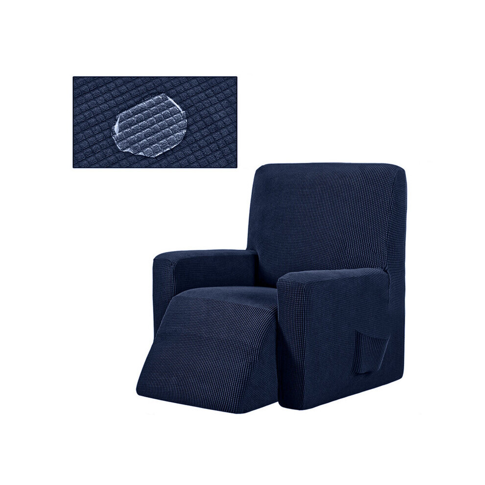 (Deep Blue) Stretch Recliner Waterproof Cover Sofa Slipcover Armchair Couch Solid Cushion