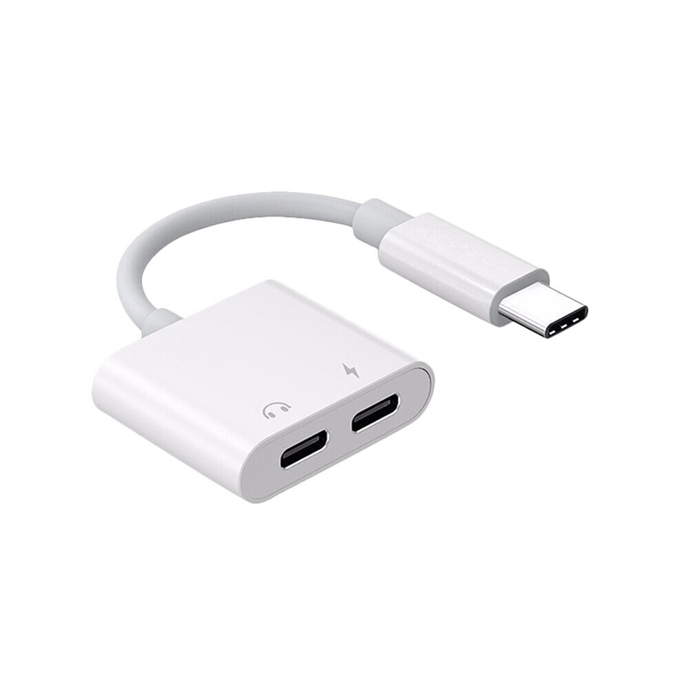 2 In 1 Dual Type C Headphone Adapter Usbc Splitter Aux Audio Charging Converter For 885487032016