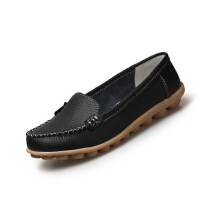 leather shoes woman solid slip on boat shoes for women flats shoes loafers chaussure femme C026
